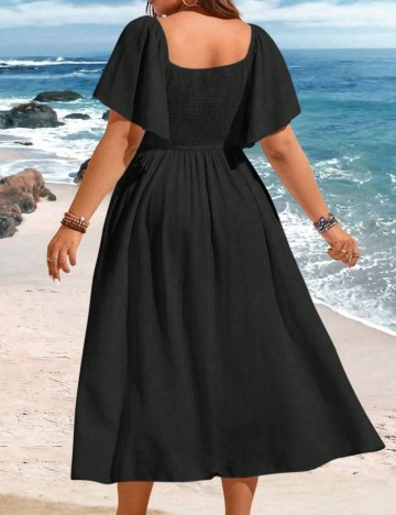 Rochie midi Shein Curve+, negru