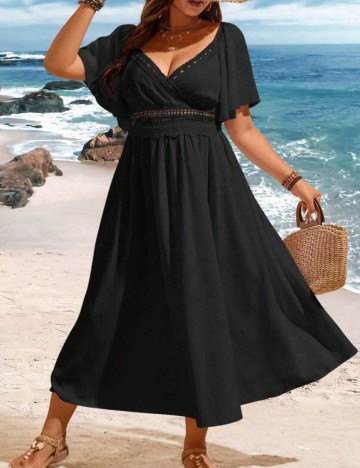 Rochie midi Shein Curve+, negru