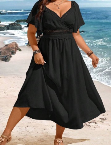 Rochie midi Shein Curve+, negru