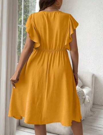 Rochie midi Shein Curve+, galben