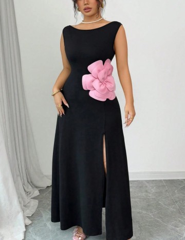 Rochie maxi Shein Curve+, negru