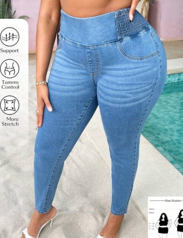 Jeans Shein Curve+, albastru