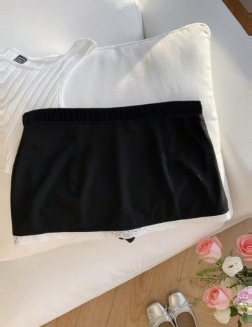 Fustă Pantalon Shein Curve+, negru