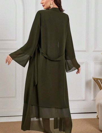 Cardigan lung Shein, kaki