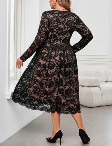 Rochie midi Shein Curve+, negru