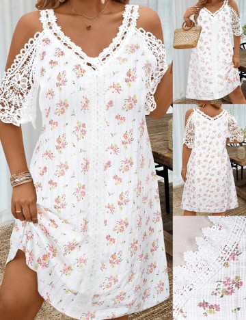 Rochie mini Shein Curve+, alb