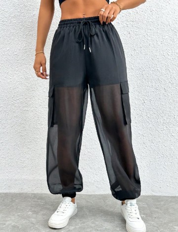 Pantaloni Shein Curve+, negru