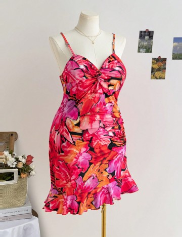 Rochie mini Shein Curve+, mix culori