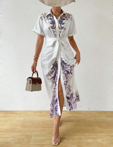 Rochie tip cămașă Shein, mix culori