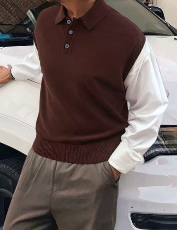 Vestă Shein, maro