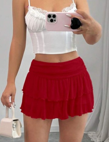 Fustă Pantalon Shein, roșu