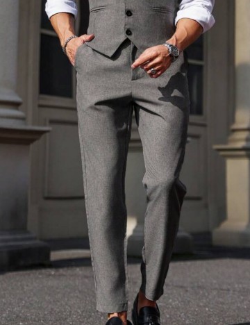 Pantaloni Office MANFINITY by Shein, gri