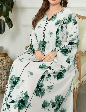 Rochie maxi Shein Curve+, mix culori