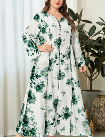 Rochie maxi Shein Curve+, mix culori