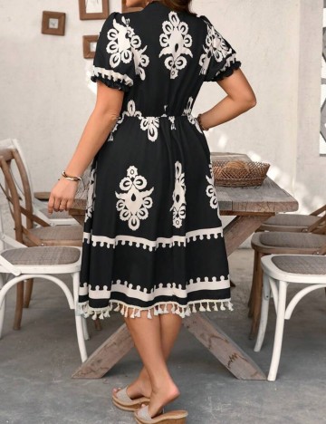 Rochie midi Shein Curve+, mix culori