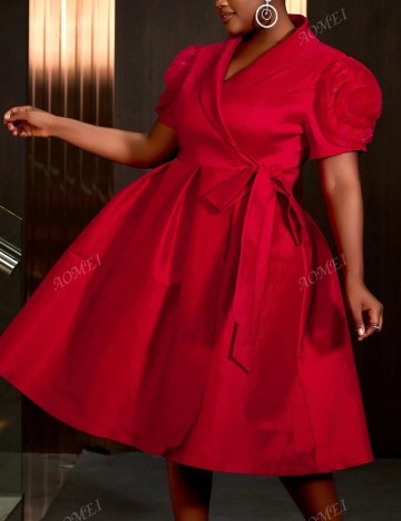 Rochie midi Shein Curve+, roșu