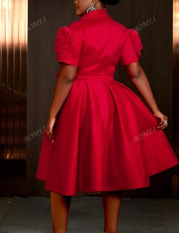 Rochie midi Shein Curve+, roșu