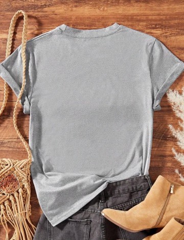 Tricou Shein Curve+, gri