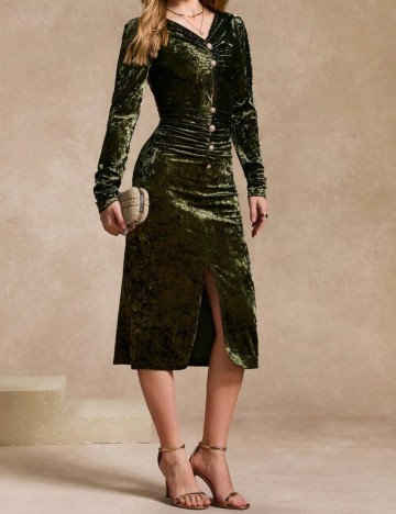 Rochie midi Shein, kaki