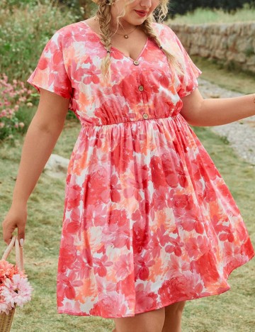 Rochie mini Shein Curve+, roz