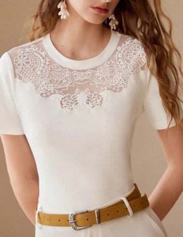 Tricou MOTF by Shein, alb