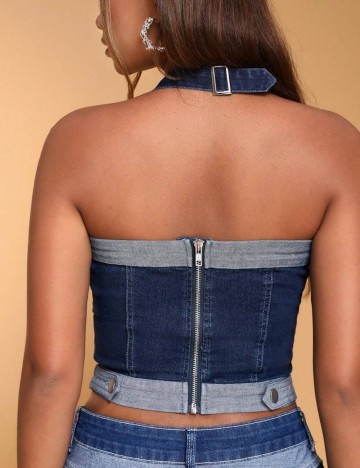 Top Shein, albastru