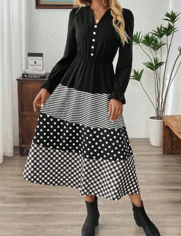 Rochie midi Shein, mix culori