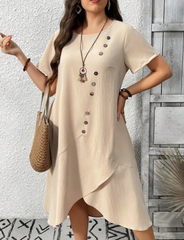 Rochie midi Shein Curve+, bej
