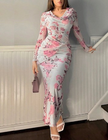 Rochie maxi Shein, mix culori