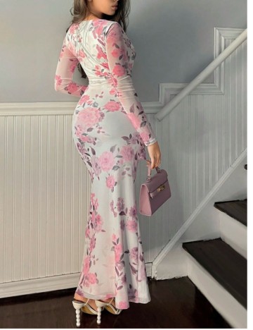 Rochie maxi Shein, mix culori