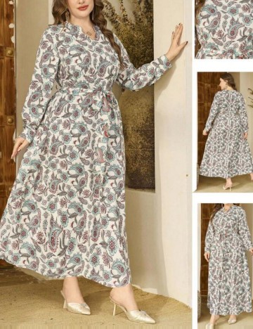 Rochie maxi Shein Curve+, mix culori