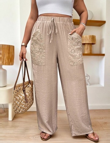 Pantaloni Shein Curve+, bej