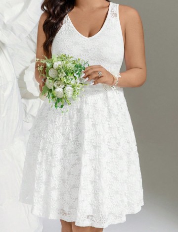 Rochie mini Shein Curve+, alb