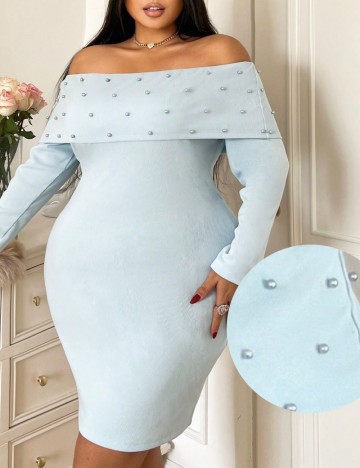 Rochie midi Shein Curve+, albastru