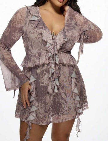 Rochie mini Shein Curve+, mix culori