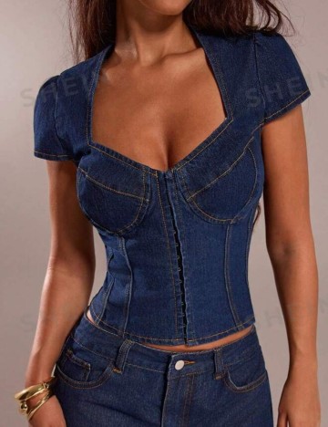 Top Shein, albastru