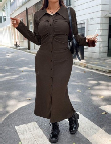 Rochie midi Shein Curve+, maro