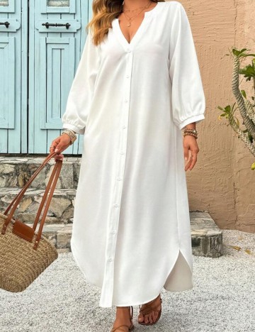 Rochie maxi Shein Curve+, alb