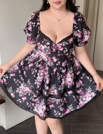 Rochie mini Shein Curve+, mix culori