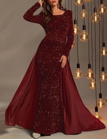 Rochie de ocazie Shein, vișiniu