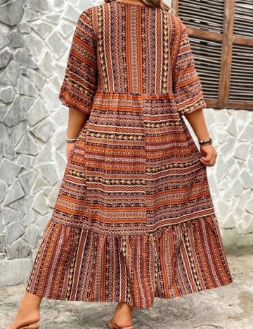 Rochie maxi Shein Curve+, mix culori