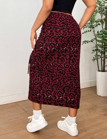 Fustă midi Shein Curve+, mix culori