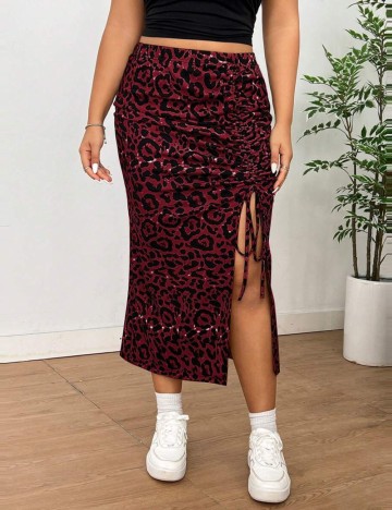 Fustă midi Shein Curve+, mix culori