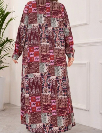 Rochie maxi Shein Curve+, mix culori