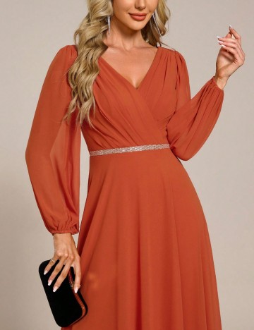Rochie de ocazie Ever pretty by Shein, cărămiziu
