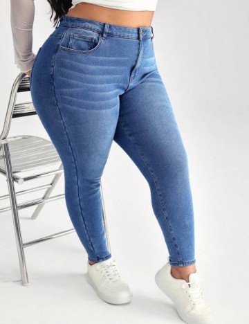 Jeans Shein Curve+, albastru