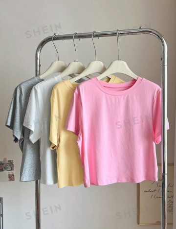 Set Tricouri Shein Curve+, mix culori