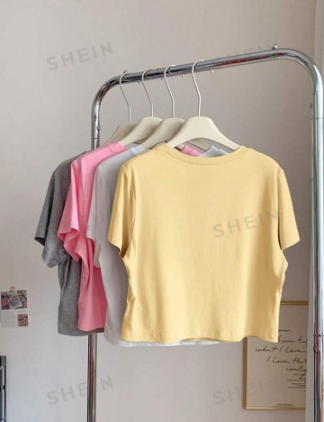 Set Tricouri Shein Curve+, mix culori