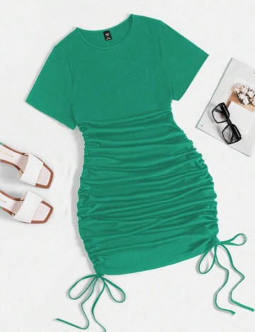 Rochie midi Shein Curve+, turcoaz