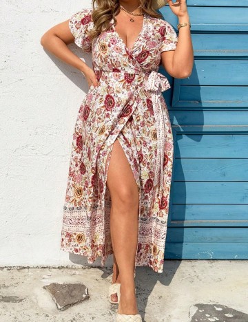 Rochie maxi Shein Curve+, mix culori